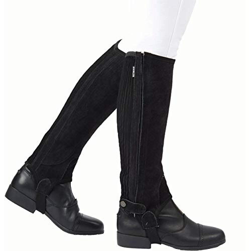 Dublin (Childs Medium, Black) Dublin Childrens/Kids Suede Half Chaps II 1