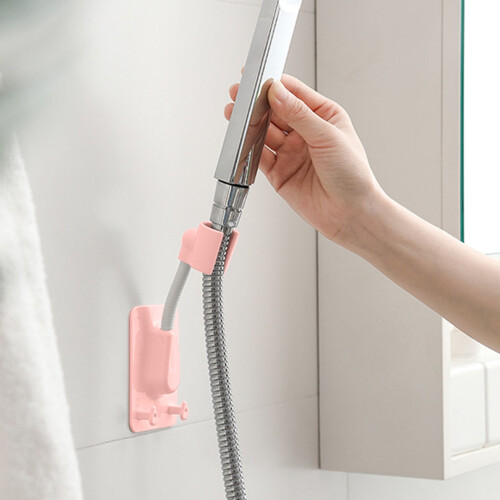 AuroraX Shower Head Holder Pink Adjustable Wall Mount with