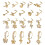 20G L-Shaped Dangle Nose Ring Studs - 20 pcs, Gold 1
