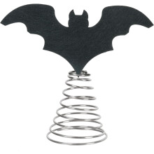 Flat Bat Tree Topper Metal Spring Base 7.87x8.66 Inch