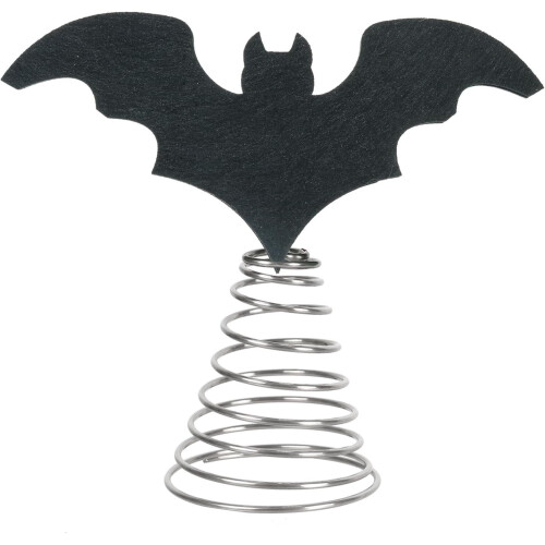 Flat Bat Tree Topper Metal Spring Base 7.87x8.66 Inch