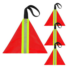 4 Pcs Safety Red Tow Flag Reflective Warning Kayak Red Flag for Truck Loads Safety Signs Trailer Hauling Warning Kit