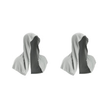 2x Koelhanddoek met capuchon, koelhanddoeken voor nek en gezicht, voor sauna, yoga, kamperen en workouts, grijs