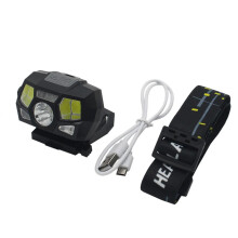 2 Stück USB-Lade-Stirnlampen mit Bewegungssensor, wasserdicht, XPE COB-LED-Stirnlampe mit Rotlicht für Jagd, Camping und Outd