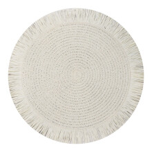 Placemat Woven Paper Round Heat Resistant 4 Pack White