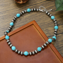 Men's Turquoise Necklace Surfing Punk Hip-Hop Pendant
