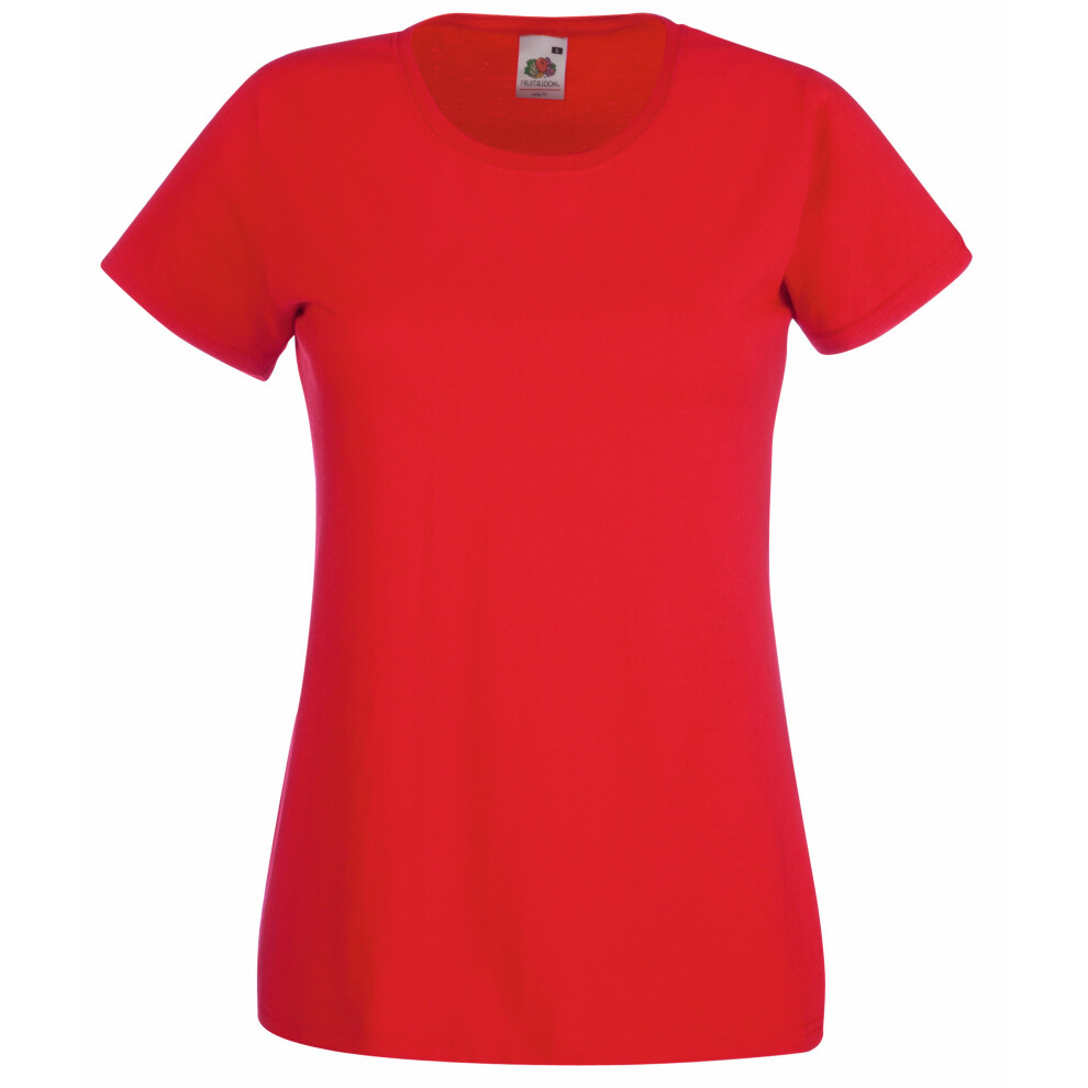Fruit Of The Loom (Xs, Red) Ladies/Womens Lady-Fit Valueweight Short Sleeve T-Shirt (Pack Of 5)