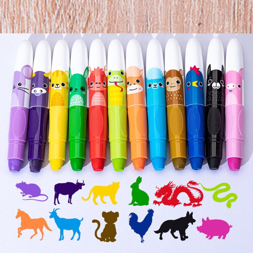 Zodiac Twistable Crayons Set 12 Colors Washable 2