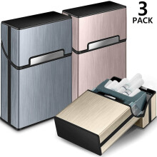 3x Tupakkalaatikko Metallinen Tupakkakotelo 3-osaisella Magneettisella Lukolla
