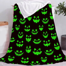 Tupukom Halloween Glow-in-Dark Blanket with Plush Toys