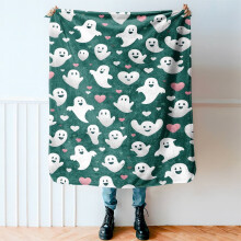 Ghost Blanket Soft Fleece Throw Glow-in-the-Dark 50x60in