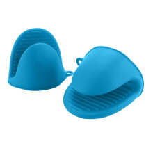 Silicone Oven Mitts Heat Resistant Non-Slip Bright Blue