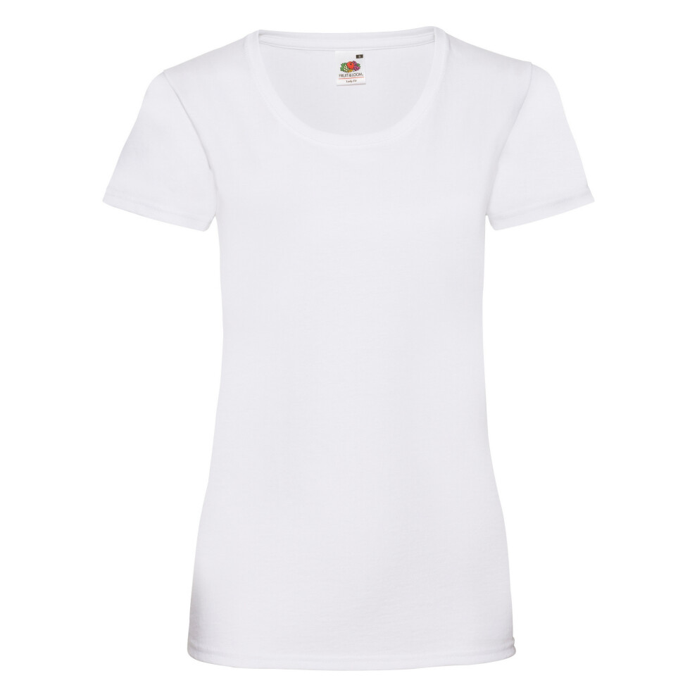 Fruit Of The Loom (S, White) Ladies/Womens Lady-Fit Valueweight Short Sleeve T-Shirt (Pack Of 5)