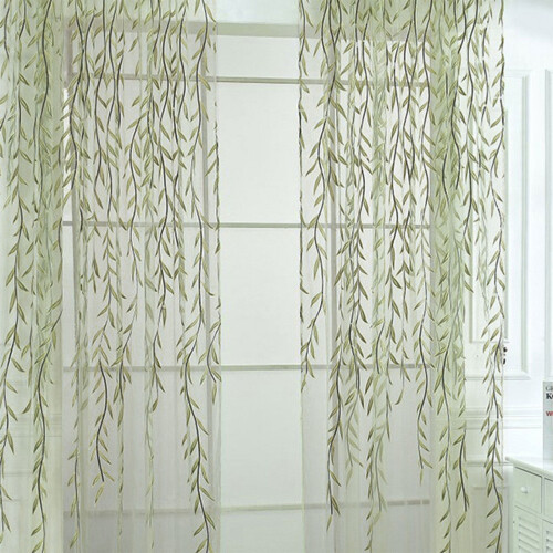 Green Sheer Curtains Light Filtering 39 x 106 in 1 Panel