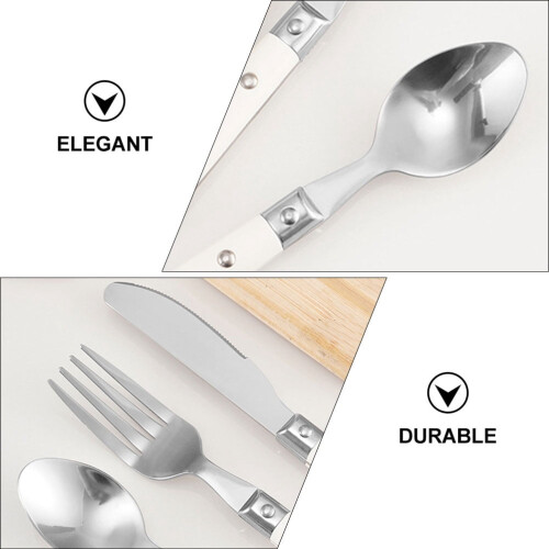 Stainless Steel Children Tableware Set 3 Pieces White 2