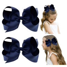 Hair Bows with Alligator Clips Solid Color 2 pcs