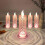 LED Crystal Candle Lights Pink Flameless Rose Shadow 1