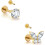 16G Gold Stud Earrings Flat Back Titanium Internal Thread 1