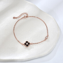 Sterling Silver White Mother-of-Pearl Four-Leaf Clover