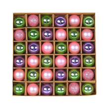Christmas Tree Ornament Ball Set Green Pink 12 pcs