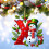 Red Initial Christmas Ornament Acrylic Snowman with Green 1