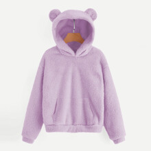 Girls Fuzzy Fleece Hoodie Thermal Warm Outwear Size 4-15