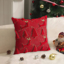 Christmas Throw Pillow Tree Design Soft Plush 18x18 Inch