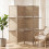 Homcom HOMCOM 4 Panel Folding Room Divider, Privacy Screen with Shelves, Natural 1