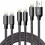 Compatible with iPhone chargers, 5-pack, 3/3/6/6/10 ft, USB Lightning data cables, nylon braided fast charging cables 1