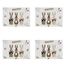 Easter Rabbit Placemat Washable Heat-Resistant 12 x 18 Inch