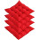 Dining Chair Cushions with Ties Red Square 4-Pack 1