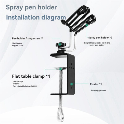 Support Universel pour Aérographe Support Double pour Aérographe Support de Table à Clipser avec Ensemble D'Aérographe Universel 2
