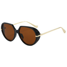 (Brown)Fashionable Vintage Sunglasses With Impactresistant Pc Lenses For Parties Stage Performances