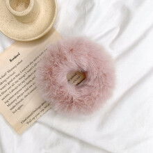 Scrunchies Faux Rabbit Fur Pom Pom 6 Pcs