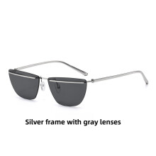 (Silver Black Gray)Elegante quadratische Metallbrille mit UV400 und PC Gläsern für Partyauftritte Bühne