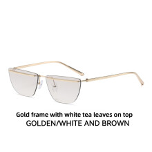 (Gradient Silver)Elegante quadratische Metallbrille mit UV400 und PC Gläsern für Partyauftritte Bühne