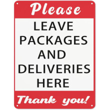 Metal Please Leave Packages Here Wall Sign 8x12 Inch Indoor