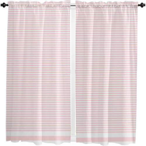 Pink striped window curtains 42x63 inches modern rustic 1