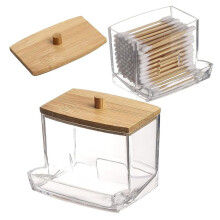 Porta Cotton Fioc, Dispenser per Cotton Fioc, Contenitore per La Conservazione del Bagno con Coperchio