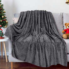 Christmas Throw Blanket Plush Fuzzy Gray 40"x52"