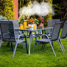 Außenventilator-Nebelkit, 10 M 6-Kopf Metallverbinder für Außenpatio Garten Hinterhof Gewächshausbrise