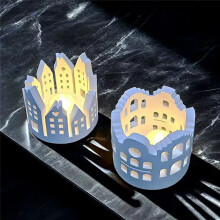 Hollow House Candle Holder Silicone Mold DIY Candle Holder Decoration Resin Mold Candle Holder Decoration B