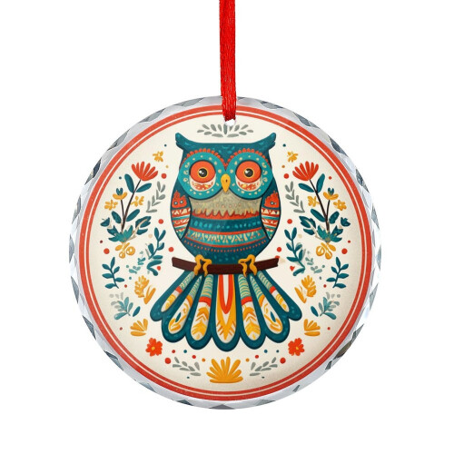 Owl Crystal Glass Christmas Ornament 3-Pack