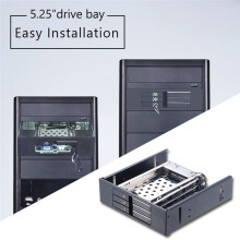 Aluminum Case 3Bay Adapter 2.5 Inch Hot Swap SSD Hard Drive Bracket for 5.25 Optibay