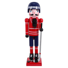 Giocatore di Hockey di Natale Schiaccianoci In Legno Marionetta Ornamenti Sportivi Centrotavola Regalo per Amici