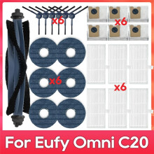 For Omni C20 Robot Vacuum Spare Parts Main Side Brush Filter Mop Cloth Dust Bags Accessories Consumables