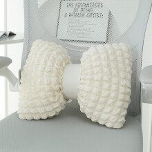 AuroraX white cotton faux suede bow pillow 12.59x15.74 in