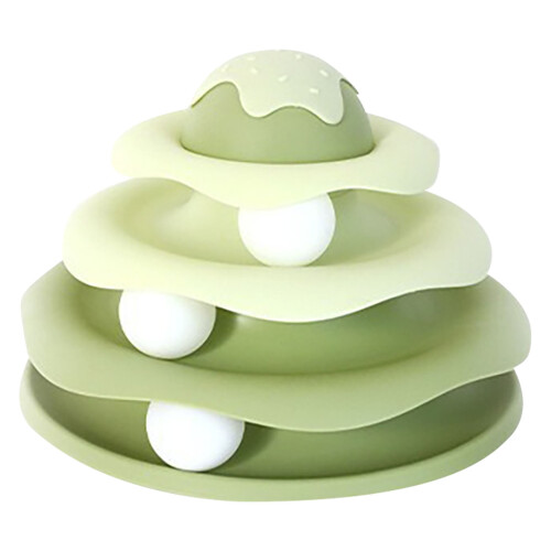Cat Ball Tower with 3 Removable Balls and Roller Track