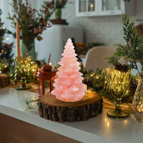 Artificial Crystal Christmas Tree Pink Decorative Ornament 1