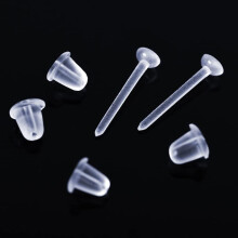 Plastic Earrings Clear Stud Posts and Backs 100 Pairs